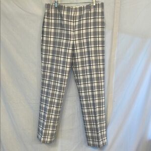 NWT Tory Burch Plaid Pants - Blue and White
